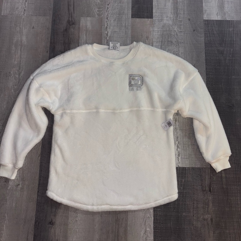 ⚪️NWT Authentic Disney Spirit Jersey White Fleece Sweatshirt